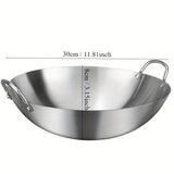 Versatile Stainless Steel Wok - Perfect for Gas & Induction Cooking, Durable Kitchen Essential