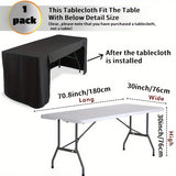 1pc Premium Fitted Tablecloth - Seamless Rectangle Cover for Folding Tables - Durable Washable Fabric - Perfect for Trade Shows, Weddings, Buffets & Crafts - Event-Ready Display