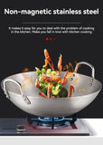 Versatile Stainless Steel Wok - Perfect for Gas & Induction Cooking, Durable Kitchen Essential