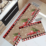 Crystal velvet anti slip silicone bottom for festive Christmas red plaid Christmas happy large carpet festive floor mat laundry room floor mat kitchen home mat anti slip anti fouling durable cushioning comfortable kitchen laundry room bathroom floor