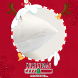 Christmas Reindeer Pillow Cover, 1pc Hypoallergenic Polyester Throw Pillow Case 17.7x17.7 Inch - Festive Deer Print, Machine Washable with Hidden Zipper, Woven Peach Skin Velvet for Living Room, Bedroom, Sofa Cushion Decoration