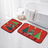 600gsm Thick Christmas Winter Tree Snowflake Pattern Flannel Non-Slip Polyester Bath Mat, Hand Washable, Comfortable Tatami Mat for Adults, Skin-Friendly Office Mat, Indoor Shower Room Mat, Game Room Mat, 1.2cm Woven Rectangle