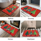 600gsm Thick Christmas Winter Tree Snowflake Pattern Flannel Non-Slip Polyester Bath Mat, Hand Washable, Comfortable Tatami Mat for Adults, Skin-Friendly Office Mat, Indoor Shower Room Mat, Game Room Mat, 1.2cm Woven Rectangle