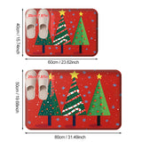 600gsm Thick Christmas Winter Tree Snowflake Pattern Flannel Non-Slip Polyester Bath Mat, Hand Washable, Comfortable Tatami Mat for Adults, Skin-Friendly Office Mat, Indoor Shower Room Mat, Game Room Mat, 1.2cm Woven Rectangle