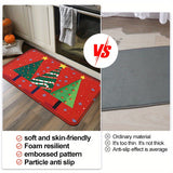 600gsm Thick Christmas Winter Tree Snowflake Pattern Flannel Non-Slip Polyester Bath Mat, Hand Washable, Comfortable Tatami Mat for Adults, Skin-Friendly Office Mat, Indoor Shower Room Mat, Game Room Mat, 1.2cm Woven Rectangle