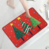 600gsm Thick Christmas Winter Tree Snowflake Pattern Flannel Non-Slip Polyester Bath Mat, Hand Washable, Comfortable Tatami Mat for Adults, Skin-Friendly Office Mat, Indoor Shower Room Mat, Game Room Mat, 1.2cm Woven Rectangle