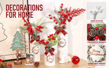 Set of 4 Artificial Christmas Vase and Elk with Mixed Christmas Decor Ceramic Bottles for Indoor Outdoor Kitchen Farmhouse
