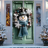 Charming Snowman & Christmas Wreath Door Banner - 35.4x70.8