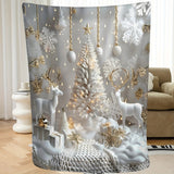 Soft and Warm Comfortable Christmas Blankets for All Seasons with Holiday Trees and Winter Figures