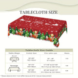 1pc Red Bell Snowflake Polyester Tablecloth - Merry Christmas Table Cover, Atmospheric Holiday Desktop Decoration Fabric, Home Decor, Gift Idea for Festive Season