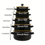 1 Set of Multifunctional Five-Piece Enamel Cookware Set - Lightweight, Thin, Versatile, and Compatible with Open Flame, Electric Stove, and Gas Stove for Home, Kitchen, Restaurant, and Daily Cooking Needs