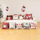 2pcs, Christmas Embroidery Home Decorative Pillow Covers, Santa Deer Gnomes Exquisite Tufted Punch Farmhouse Couch Pillowcases, 18*18in, Cozy Holiday Home Decor for Sofa & Bedroom & Outdoor & Living Room, Set of 2, Without Pillow Inserts