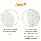 Santa Claus Christmas Bathroom Rug Set - 3pcs Polyester Blend Knit Fabric Bath Mats with Geometric Pattern, Washable, Non-Slip Rubber Backing, 100gsm Weight, Oblong Shape