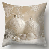 Christmas Cheer 4pcs Throw Pillow Cover Set - Soft & Cozy Snowflake & Wreath Design for Living Room and Bedroom Decor, Perfect Holiday Home Accent (Inserts Not Included)