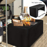 1pc Premium Fitted Tablecloth - Seamless Rectangle Cover for Folding Tables - Durable Washable Fabric - Perfect for Trade Shows, Weddings, Buffets & Crafts - Event-Ready Display