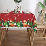 1pc Red Bell Snowflake Polyester Tablecloth - Merry Christmas Table Cover, Atmospheric Holiday Desktop Decoration Fabric, Home Decor, Gift Idea for Festive Season