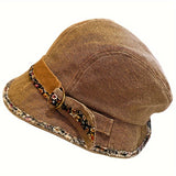 Womens Vintage-Inspired Lightweight Cotton Breton Cap - Artistic College Style Bucket Hat with Woven Craftsmanship and Lace Pattern - Perfect for Holiday and Everyday Wear