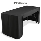 1pc Premium Fitted Tablecloth - Seamless Rectangle Cover for Folding Tables - Durable Washable Fabric - Perfect for Trade Shows, Weddings, Buffets & Crafts - Event-Ready Display