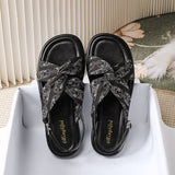 hulianfu  new summer women's outdoor sandals Roman Style Flats Stylish party and work wear ladies casual shoes Large size 41-43