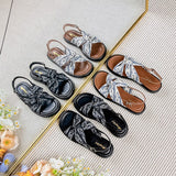 hulianfu  new summer women's outdoor sandals Roman Style Flats Stylish party and work wear ladies casual shoes Large size 41-43