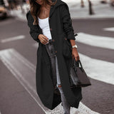 Office Fashion Solid Long Sleeve Cardigan Coats Female Overcoat Autumn Winter Elegant Women Turn-down Collar Tops Jacket New