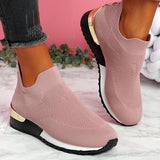Vulcanize Shoes Sneakers Women Shoes Ladies Slip-On Knit Solid Color Sneakers for Female Sport Mesh Casual Shoes for Women