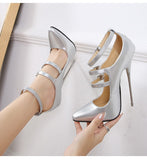 hulianfu Fetish High Heels 16cm Metal Heel Ladies Pumps Model Show Women Shoes Multicolor Photographic High Heeled Shoes Big Size 35-46