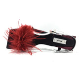 Summer Women Sandals A Word Type Strap Strange Heel True Feather Sandals Ornaments Alien Heel Ladies Party Shoes Woman