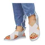 Summer Comfy Slip On Women Sandals Elastic Textile Splicing Sandals Casual Beach Shoes For Woman Classics Non-slip Lightweight