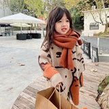 Autumn Kids Knitted Print Panda Sweater For Girls Irregular O Neck Christmas Sweater Toddler Baby Pullover Sweaters Coat 6 8 12