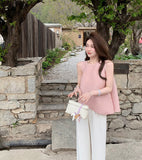 summer live broadcast hot sale, set-to-dye white, elegant and lazy Sanzhai sleeveless top, pleated fringed skirt for women