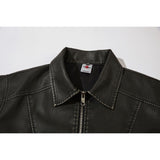 123 n retro popular autumn and winter street men's old jacket design men's and women's lapel leather jacket