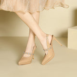 2025 1088-16 Rhinestone word with high heel sandals women's pointed thin heel waterproof table single shoes rear empty socialite high heels