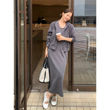 2025 THE MIND Modal solid color clean version vest skirt 2025 summer Korean minimalist style sleeveless dress T027-1