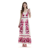 real shot, positioning flower print, ruffle edge, pleated suspender skirt, slim-fitting high-waisted A-shaped dress.