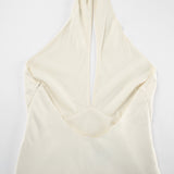 2025 Popular,  and the United States in the summer of , the new minimalist style white fishtail skirt, long dress, backless neck, sleeveless dress, women's clothing