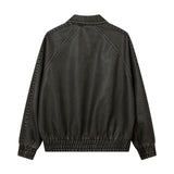 124 n retro popular autumn and winter street men's patch jacket design men's and women's lapel leather jacket