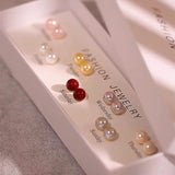 Week Week Pearl Earrings for Girlfriend Silver Needle Earrings Set popular New Popular Mom Gift Earrings