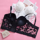 women's clothing popular solid color butterfly mesh sexy suspender small vest women's corset fishbone tube top underwear