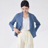 2025 Women's casual versatile coat spring and autumn new high-end pleated cardigan top Sanzhai pleated clothes counter coat