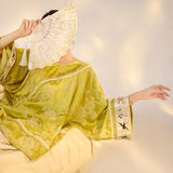 Guofeng New Chinese Jacquard Yellow Human Silk Shirt popular New Design Light Luxury Temperament Top M5138