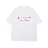 1243 n gender-neutral summer street tide fun cartoon simple design loose men's crew neck short-sleeved T-shirt