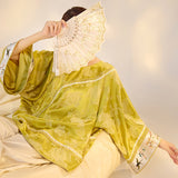 Guofeng New Chinese Jacquard Yellow Human Silk Shirt popular New Design Light Luxury Temperament Top M5138