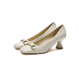 2025 6388-7  square head thick heel high heels women's 2025 new professional commuter single shoes niche design sense