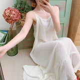 summer new fairy Mori suspender long dress dress, loose large size fat mm sleeveless bottoming skirt women