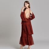 Real shot, summer new sexy tag tube top, backless waist pendulum dress, fairy style photo beauty