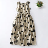 Sleeveless vest polka dot printing dress women's Popularan  new summer new literary and retro thin women's dress