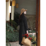 spring new product temperament literary and retro medium and long Japanese dress stand-up collar small slim women's dress