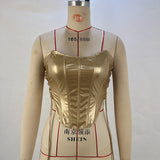 style women's clothing popular spring and summer sexy hot girls metal strap tube top vest fishbone waist small vest women