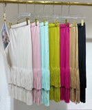 summer live broadcast hot sale, set-to-dye white, elegant and lazy Sanzhai sleeveless top, pleated fringed skirt for women